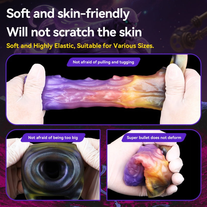 4.5‑Inch Insectoid Fantasy Penis Sleeve – Spiral Silicone Extender in Purple‑Orange Gradient