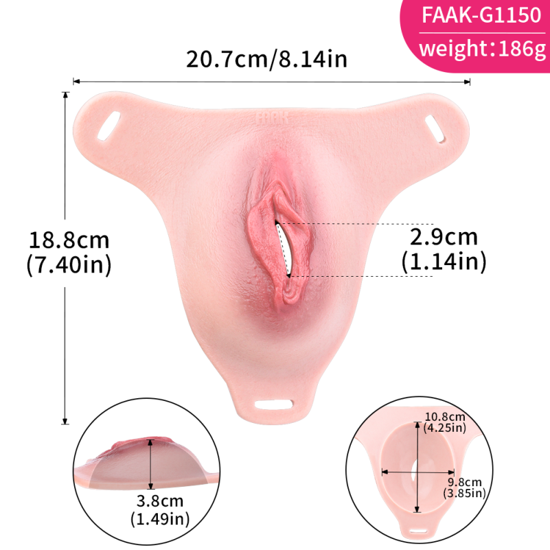 Fantasy Silicone Wearable Fake Vagina – Realistic Pussy Panties Homosexual Couple Sex Toy