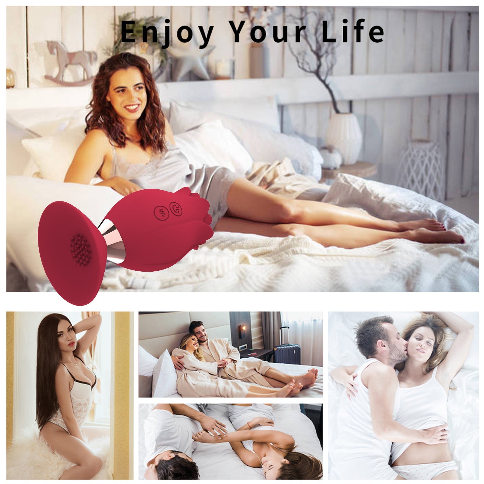 Clit Sucking Suction Cup Rose Toys - Powerful Nipple Clit Sucker Stimulation