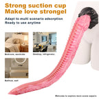Fantasy Tentacle Long Anal Dildo Butt Plug - Pink Realism Octopus Flared Base Sex Toys for Women