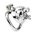 Metal Beast Tiger & Bull Chastity Cage with Bell