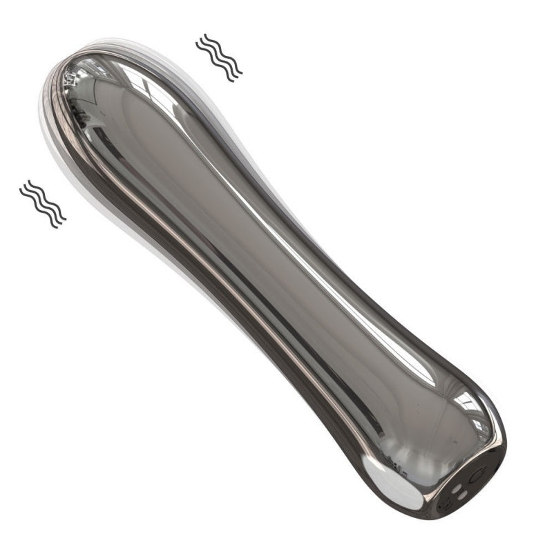 Domlust Chrome Vibe — Vibrating Metal Butt Plug for Anal Stimulation