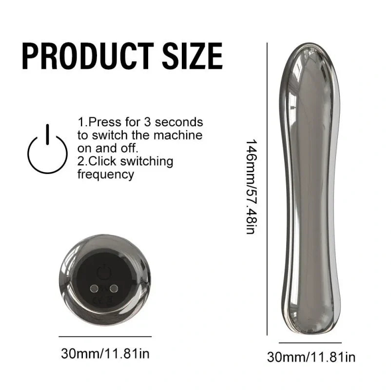 Domlust Chrome Vibe — Vibrating Metal Butt Plug for Anal Stimulation