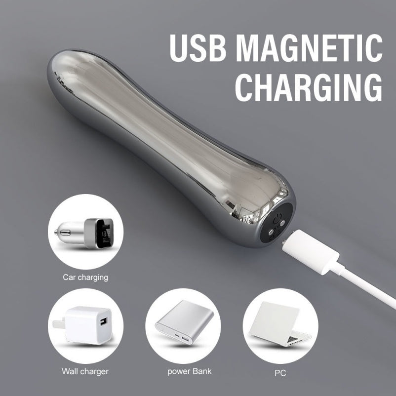 Domlust Chrome Vibe — Vibrating Metal Butt Plug for Anal Stimulation