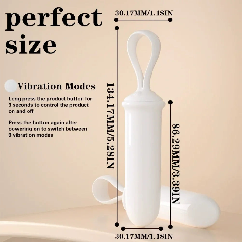 Pull-Ring Vibrating Dildo Bullet Vibrator - Silicone Vaginal Women Masturbator Sex Toys