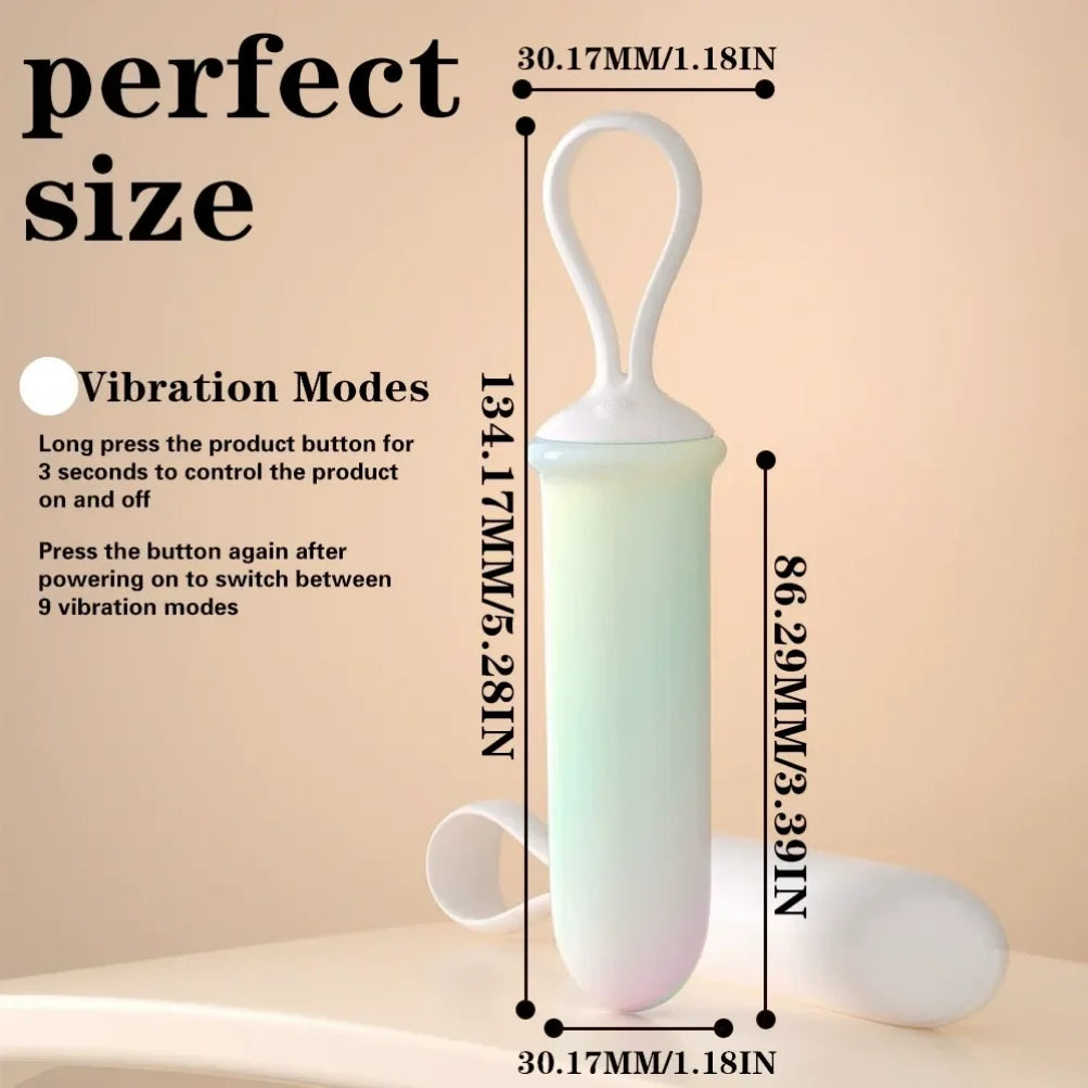 Pull-Ring Vibrating Dildo Bullet Vibrator - Silicone Vaginal Women Masturbator Sex Toys