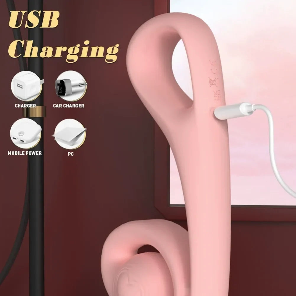 Cloud Labia Spreader Vibrating Dildo - Pink G-Spot Vibrator Prostate Massager Anal Orgasm