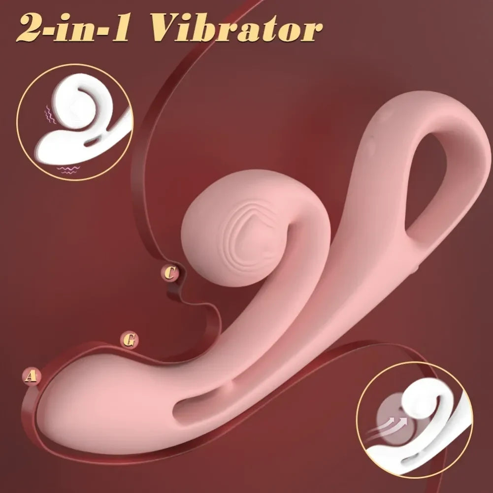 Cloud Labia Spreader Vibrating Dildo - Pink G-Spot Vibrator Prostate Massager Anal Orgasm