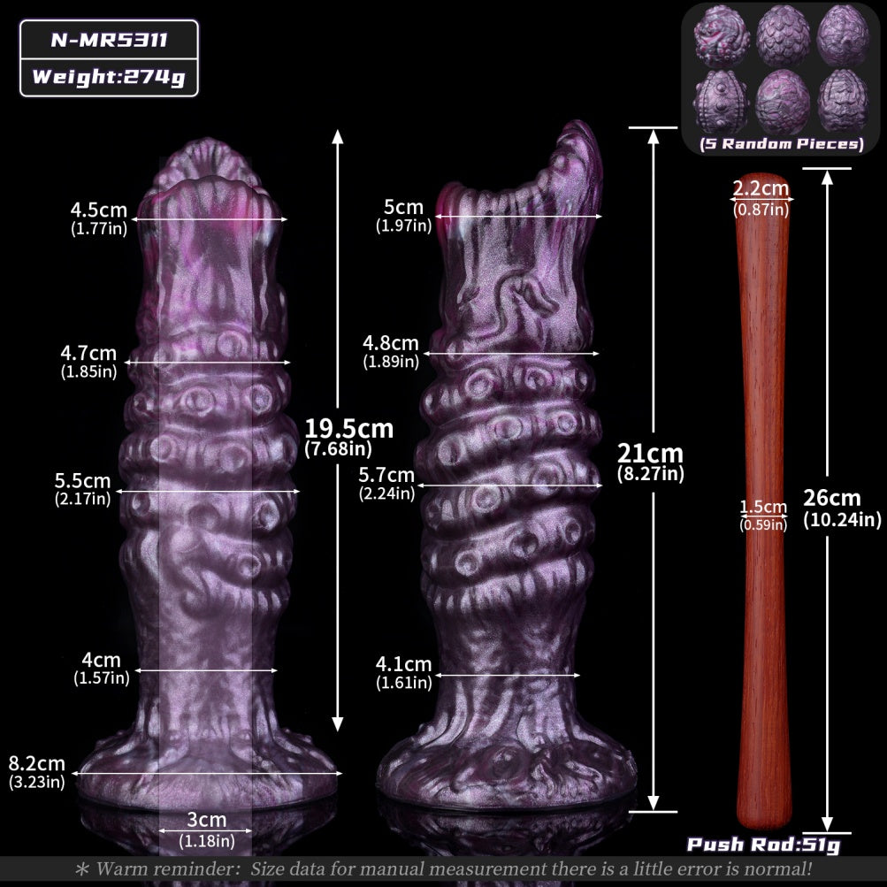Ovipositor Dildo – Tentacle Monster Platinum Silicone | Egg-Laying Fantasy | Suction Cup | Domlust