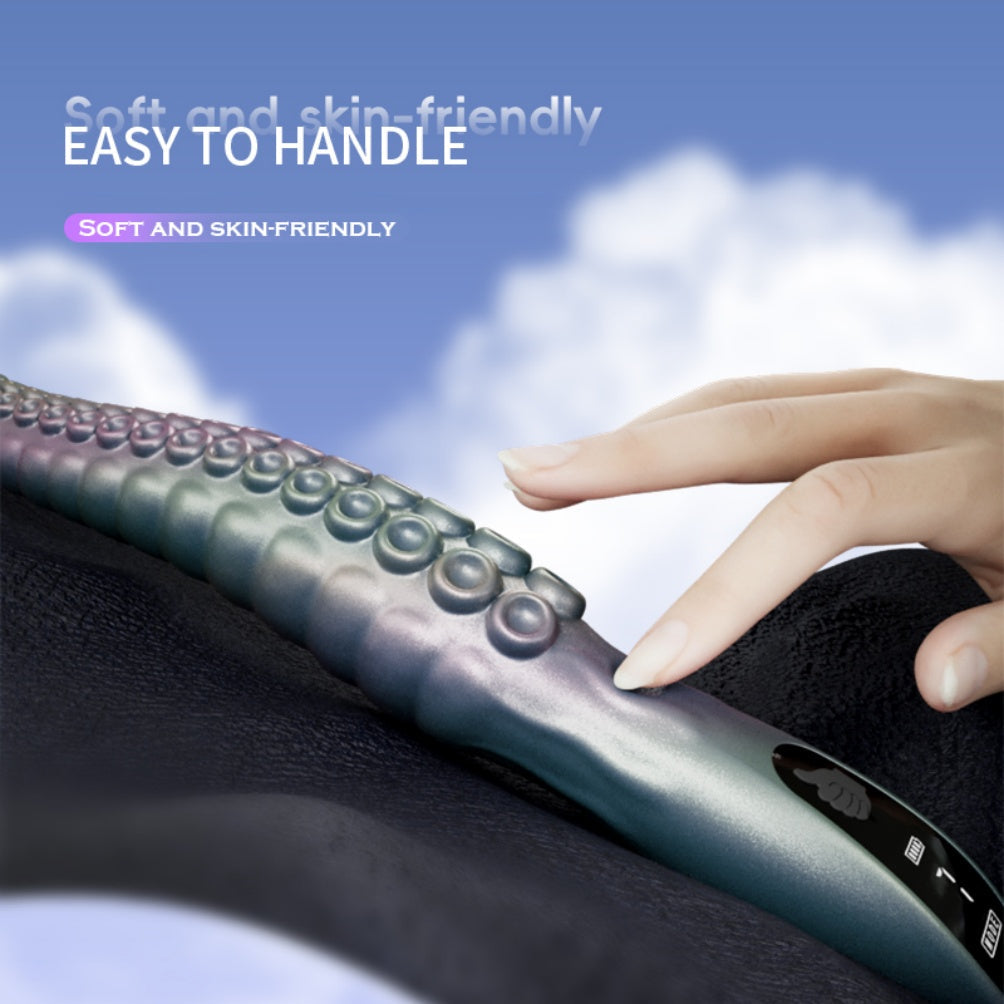 Domlust Vibrating Tentacle Dildo – Platinum Silicone 9-Mode Fantasy Suction Cup Texture G-Spot & Prostate Massager