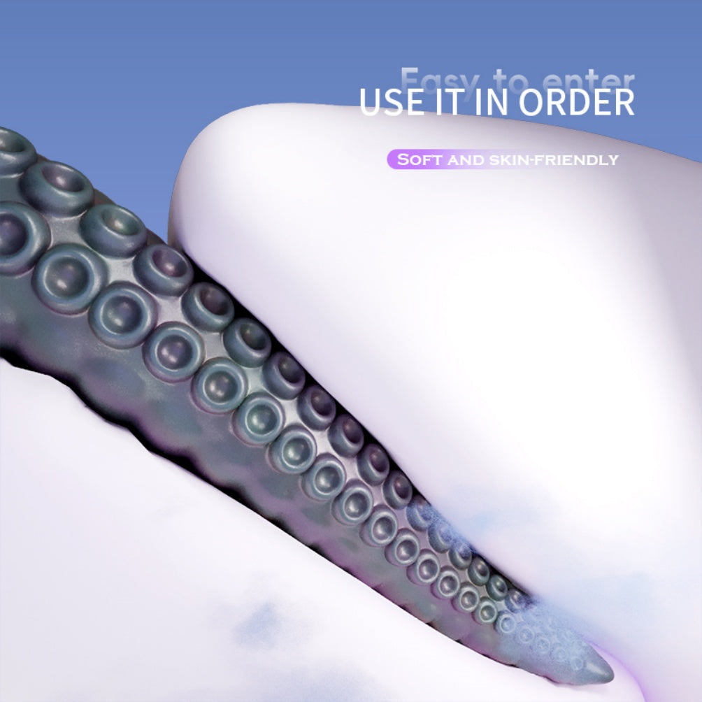 Domlust Vibrating Tentacle Dildo – Platinum Silicone 9-Mode Fantasy Suction Cup Texture G-Spot & Prostate Massager