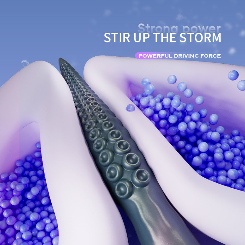 Domlust Vibrating Tentacle Dildo – Platinum Silicone 9-Mode Fantasy Suction Cup Texture G-Spot & Prostate Massager