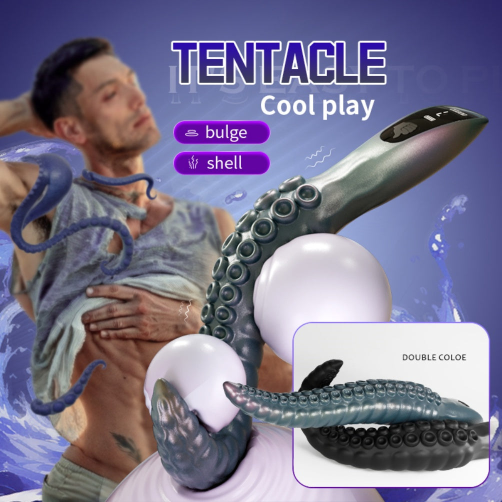 Domlust Vibrating Tentacle Dildo – Platinum Silicone 9-Mode Fantasy Suction Cup Texture G-Spot & Prostate Massager