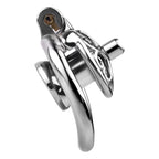 Metal Flat Chastity Cage for Men with Heart Detailing