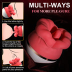 Clit Nipple Clamp Vibrator - Big Oral Sucking Licking Rose Sex Toys for Women