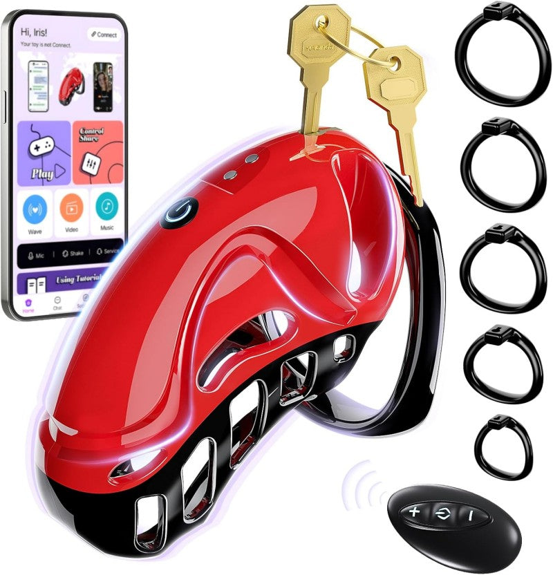 App-Controlled Vibrating Chastity Cage for Men