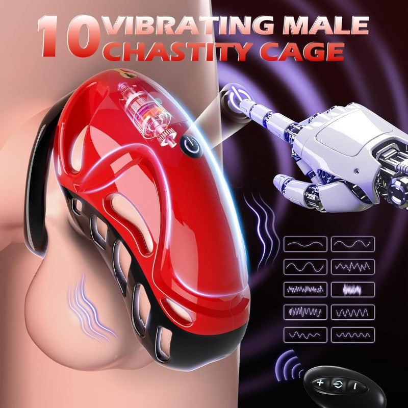 App-Controlled Vibrating Chastity Cage for Men