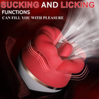 Clit Nipple Clamp Vibrator - Big Oral Sucking Licking Rose Sex Toys for Women