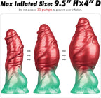 7.5" Realistic Inflatable Dildo - Red & Green Dual - Tone Expandable Liquid Silicone - Tarisss Sex Toy Store