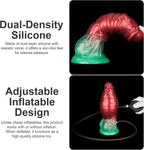 7.5" Realistic Inflatable Dildo - Red & Green Dual - Tone Expandable Liquid Silicone - Tarisss Sex Toy Store
