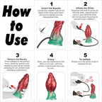 7.5" Realistic Inflatable Dildo - Red & Green Dual - Tone Expandable Liquid Silicone - Tarisss Sex Toy Store