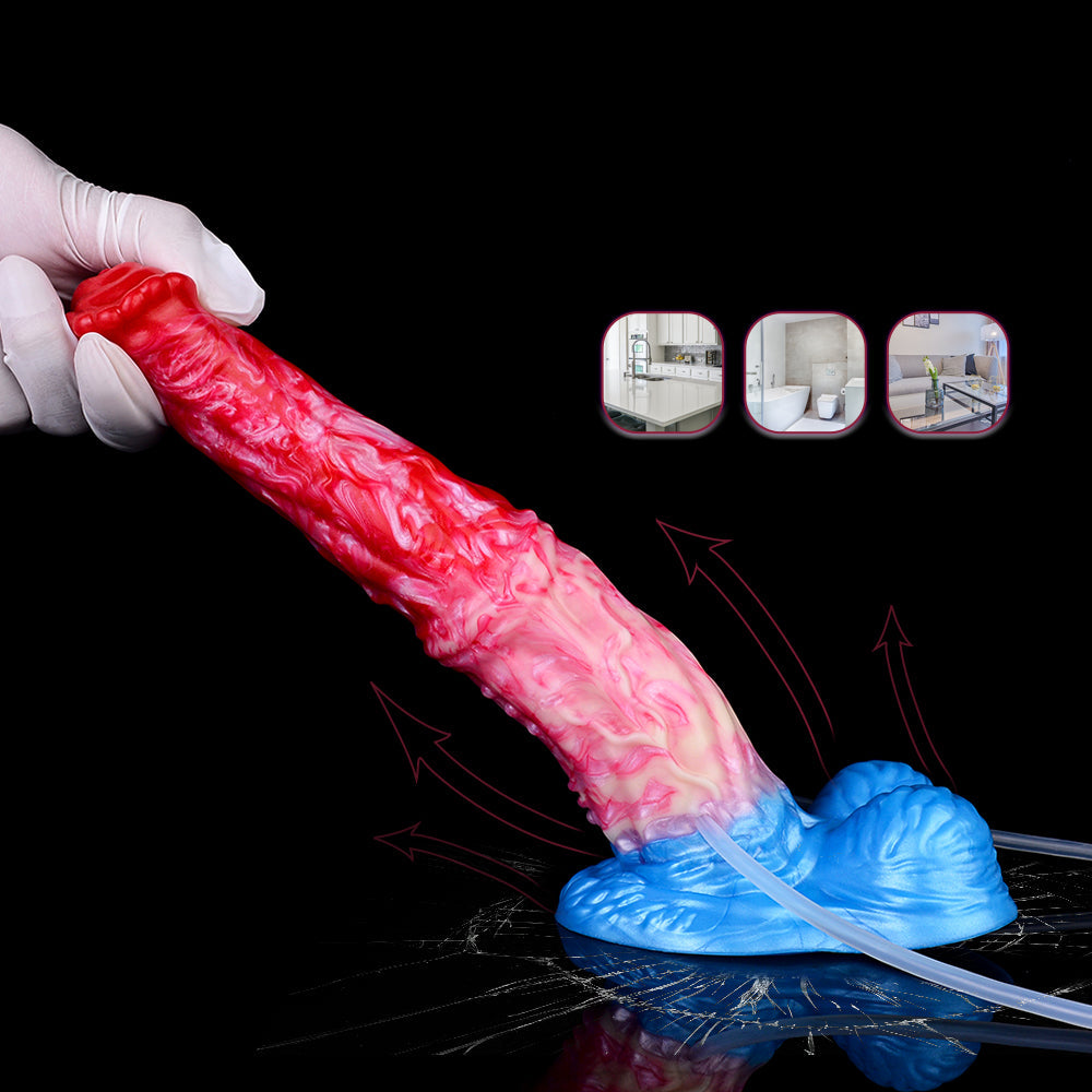 Inflatable Monsterdildo Ejaculating Dildo Butt Plug - Sillicone Horse Dick Vaginal Masturbator