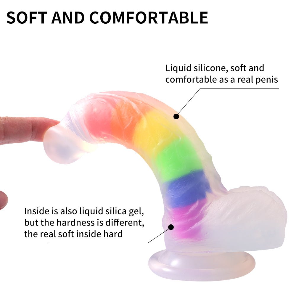 7.68 Inch Realistic Dildo with Rainbow Core - Tarisss Sex Toy Store