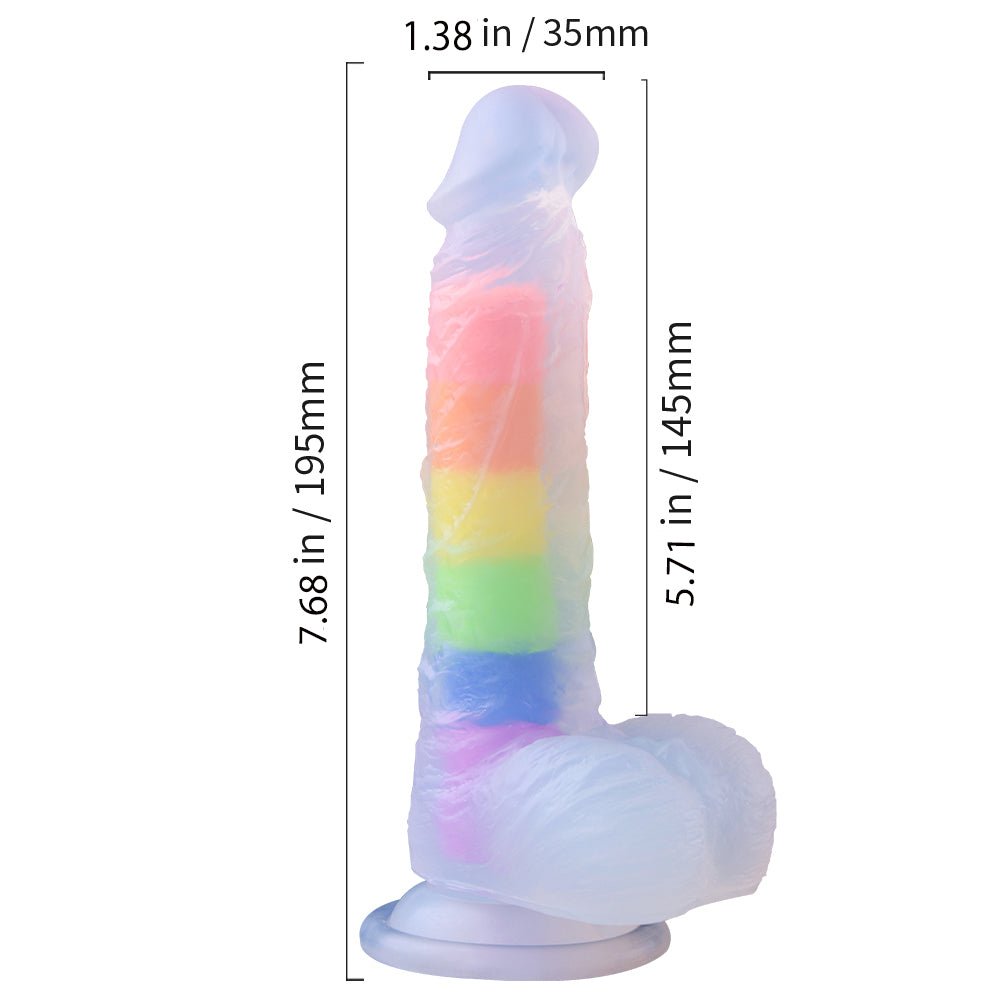 7.68 Inch Realistic Dildo with Rainbow Core - Tarisss Sex Toy Store