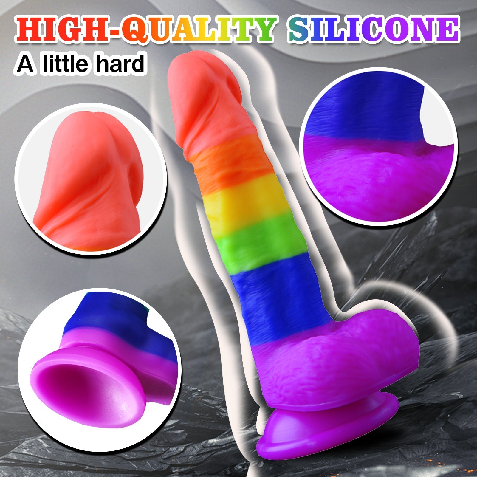 7.68Inch Multi - Color Silicone Suction Cup Dildo - Tarisss Sex Toy Store