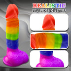 7.68Inch Multi - Color Silicone Suction Cup Dildo - Tarisss Sex Toy Store