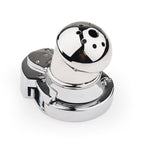 Mushroom Head Metal Chastity Cage – Fully Enclosed with Internal Lock & Adjustable Ring