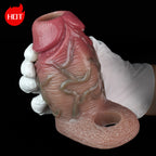 Big Girthy Cock Sleeve Extender Male Sex Toy - Thick Dildo Silicone Soft Cockring Masturbator