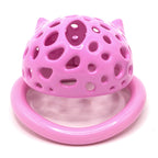 Cat-Shaped Resin Chastity Cage – Lightweight (75g), Breathable, 4 Ring Sizes, Pink or Black