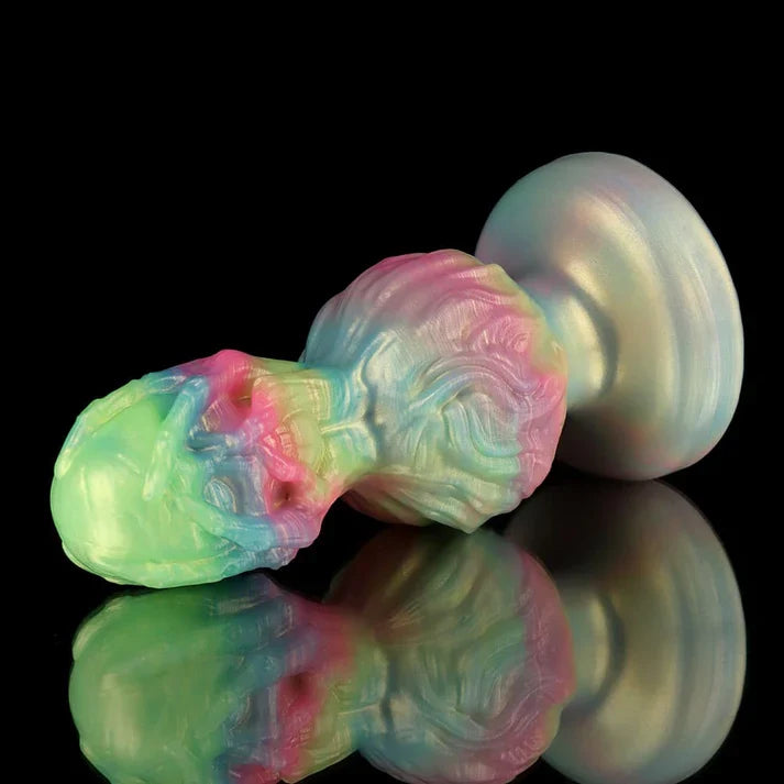 Skeleton Hand Gradient Butt Plug – Pink & Green Bone Grip Edition