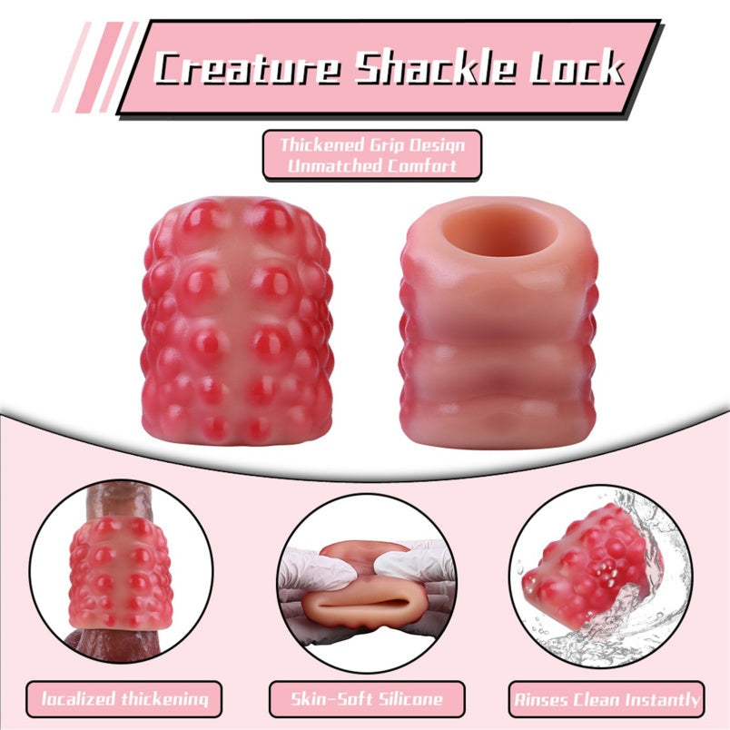 Crimson Stallion Cock Ring Sheath - Knots Pegging Sexuality Male Ejaculation Penis Extender