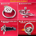 Inverted Chastity Cage With Detachable Dildo – Adjustable Penis Lock