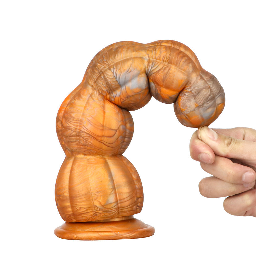 Pumpkin Anal Beads - Hands-Free Butt Plug - Soft Silicone Anal Sex Toy
