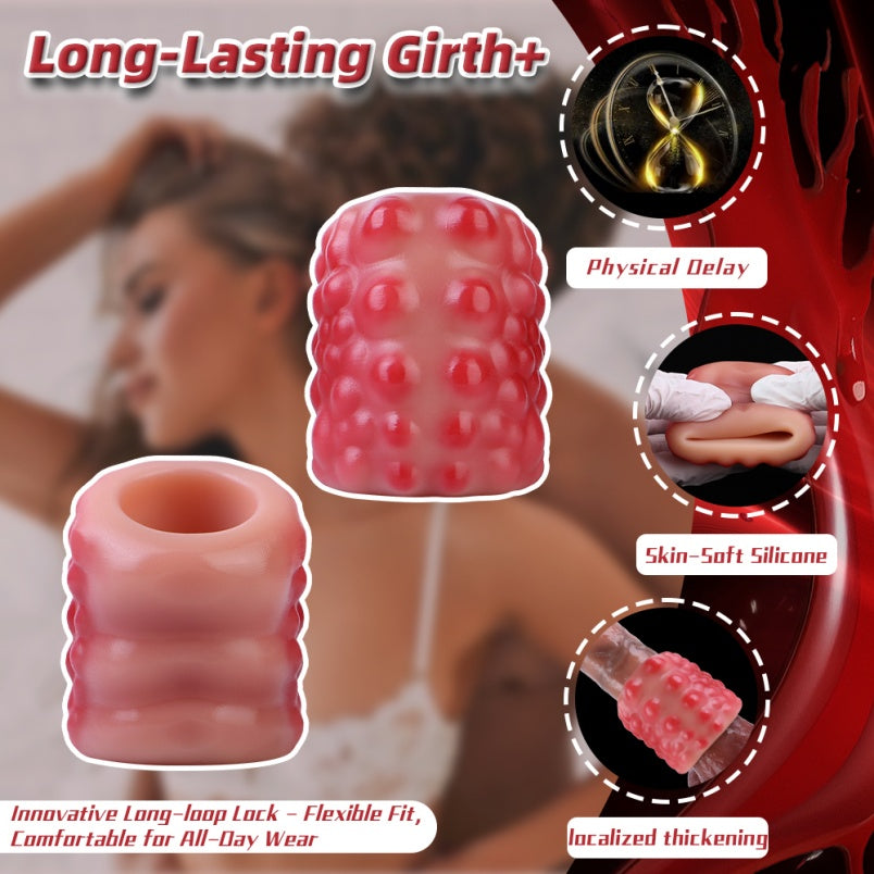Crimson Stallion Cock Ring Sheath - Knots Pegging Sexuality Male Ejaculation Penis Extender