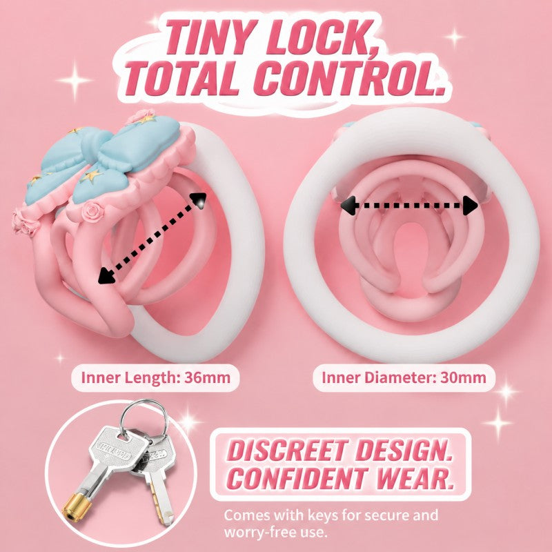 Pastel Bow Cage – 3D Printed Kawaii Aesthetic Wearable Design