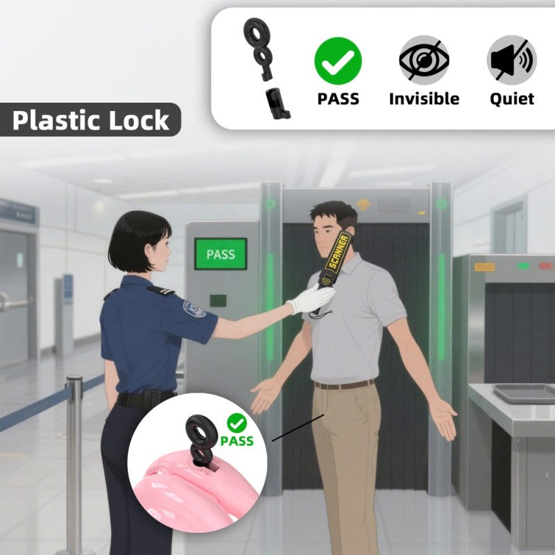 Silicone Soft Nail Chastity Cage | Male Chastity Device with Airport-Security Plastic Lock – 3 Wearing Methods, Pink/Black/Purple, S/M Sizes