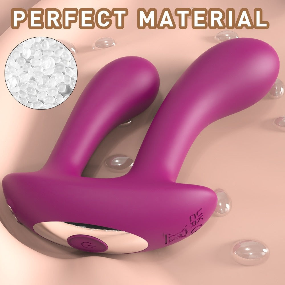 Fantasy Double-Ended Dildo Vibrator — Platinum Silicone G-Spot & Anal Stimulator