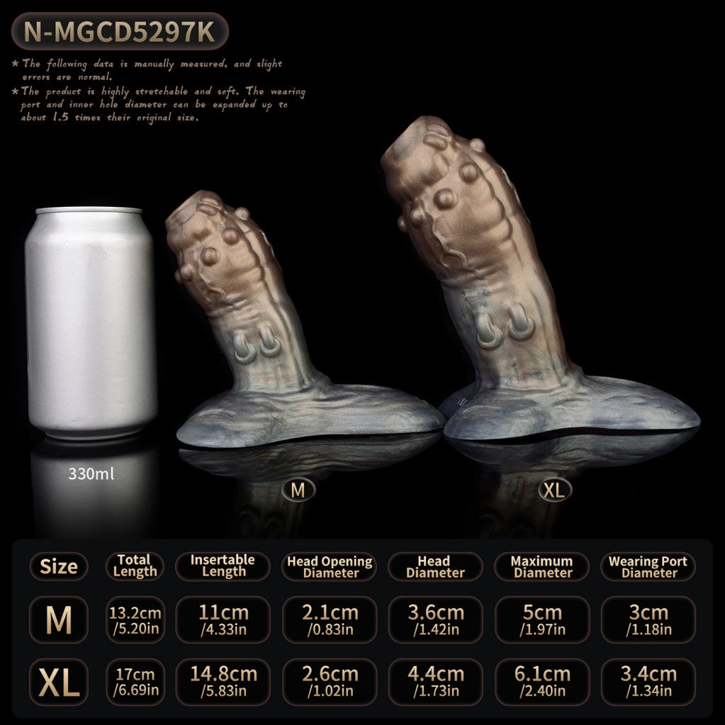 Metallic Silicone Penis Sleeve Male Strap-on Pant – Fantasy Cock Extender Pegging Sexual for Men