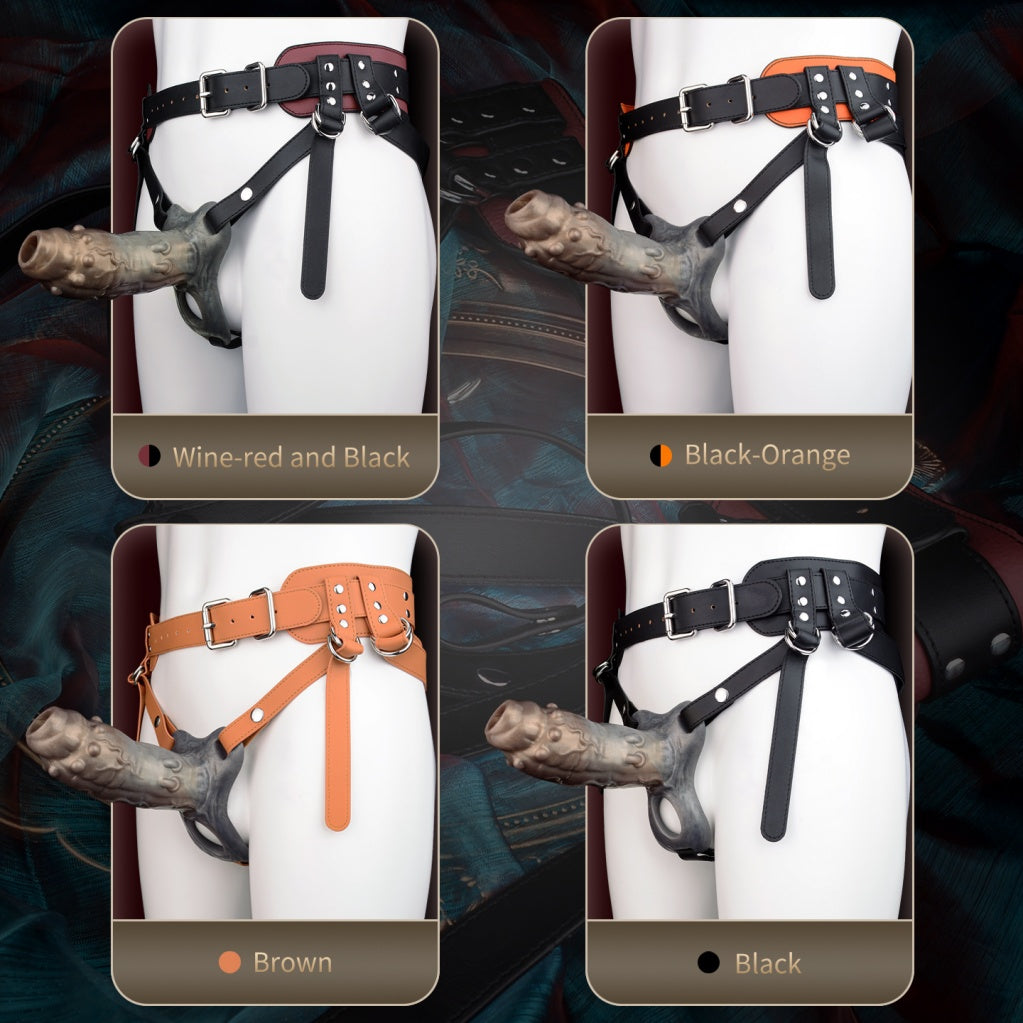Metallic Silicone Penis Sleeve Male Strap-on Pant – Fantasy Cock Extender Pegging Sexual for Men