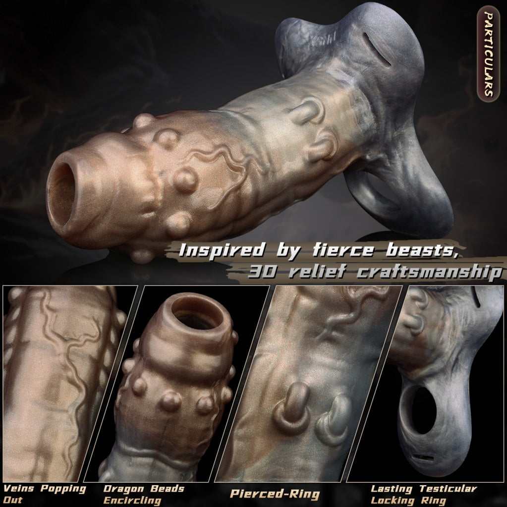 Metallic Silicone Penis Sleeve Male Strap-on Pant – Fantasy Cock Extender Pegging Sexual for Men