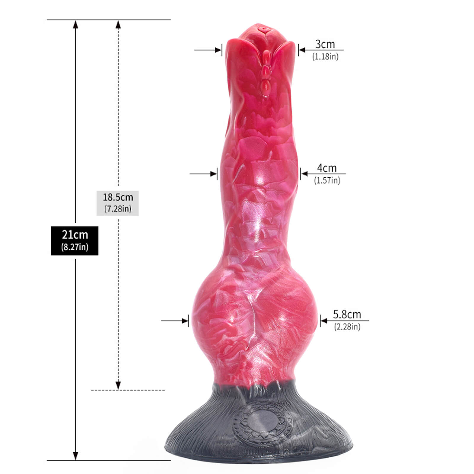8 Inch Silicone Wolf Dildo with Knot - Tarisss Sex Toy Store