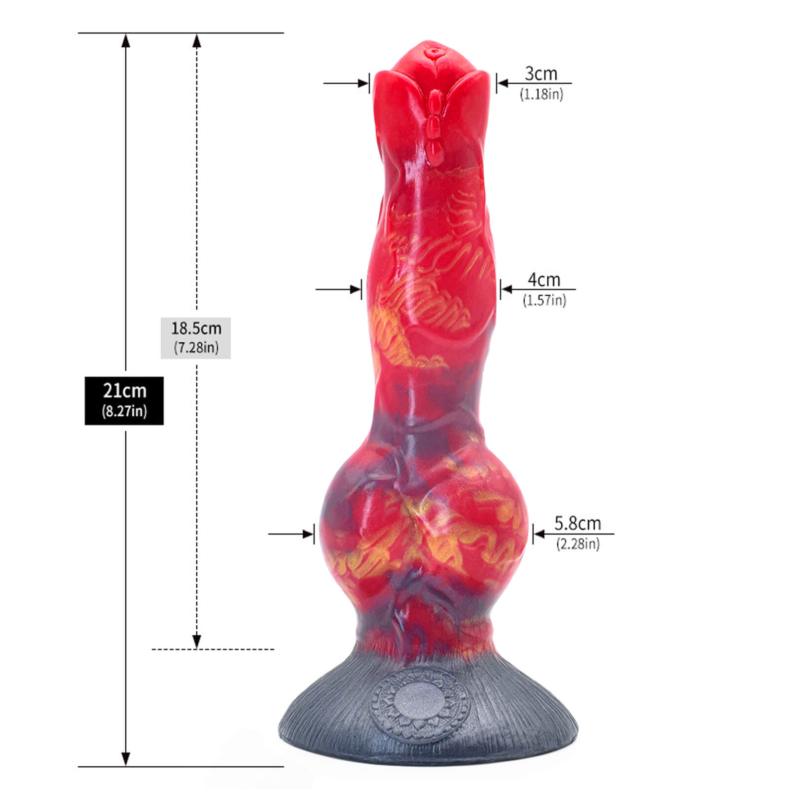 8 Inch Silicone Wolf Dildo with Knot - Tarisss Sex Toy Store