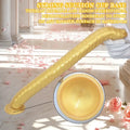 Domlust 15" Golden Serpent Tentacle Dildo – Platinum Silicone Spiral Groove Snake-Head Fantasy Long Dildo