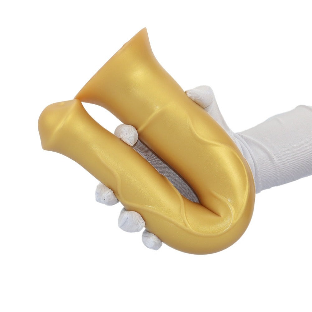 Domlust 15 Inch Horse Dildo | Gold Silicone Fantasy Dildo for Extreme Depth