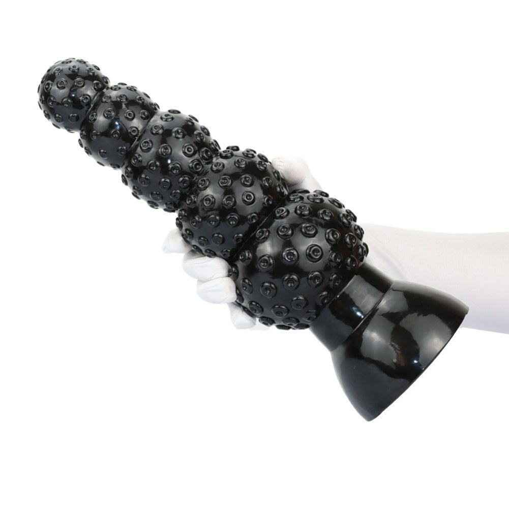Black Tentacle Anal Beads Dildo – Platinum Silicone 5-Sphere Progressive Expander | S / L