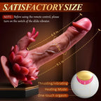 Domlust Lotus — 4-in-1 Thrusting Vibrating Dildo with Clit Licker & Heating | Platinum Silicone Fantasy Toy